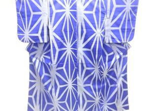 大正ロマン　麻の葉模様織出し着物